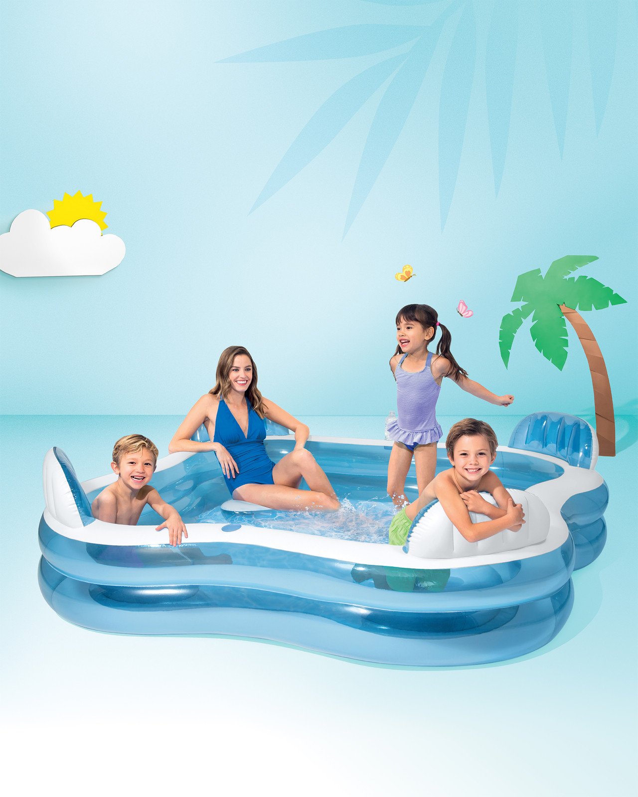 Intex inflatable pool with seats on sale