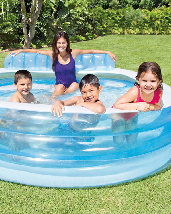 Swim Center Round Inflatable Family Lounge Pool - Image 2