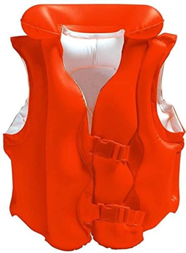 Intex Kids Children Young Swimmers Deluxe Pool Float Swim Vest Jacket – Orange - Image 3